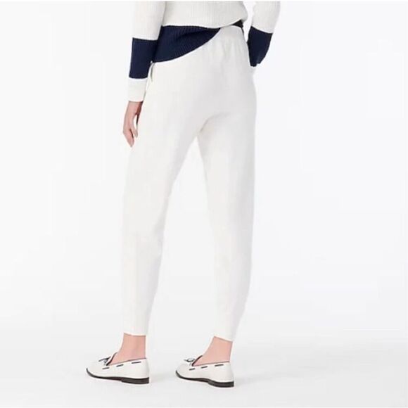 J. Crew jogger pant in cotton-cashmere cream women’s size Large - Picture 12 of 14
